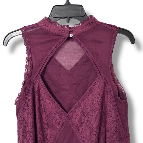 Free People Angel Lace Burgundy Mini Dress Size SP - Picture 4 of 8